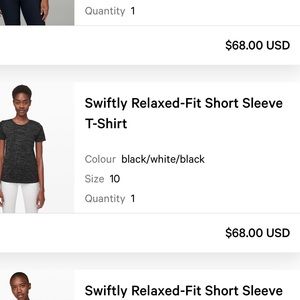 Lululemon swiftly tech relaxed fit short sleeve T-shirt. Size 10.